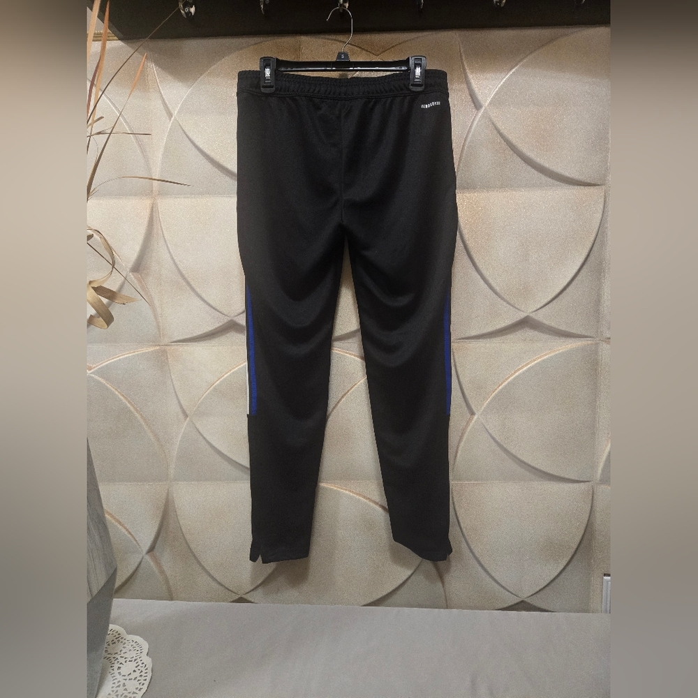 Adidas Women's Track Pants Size Medium Black With Red/White/Blue Stripes WHoodie - Picture 3 of 5